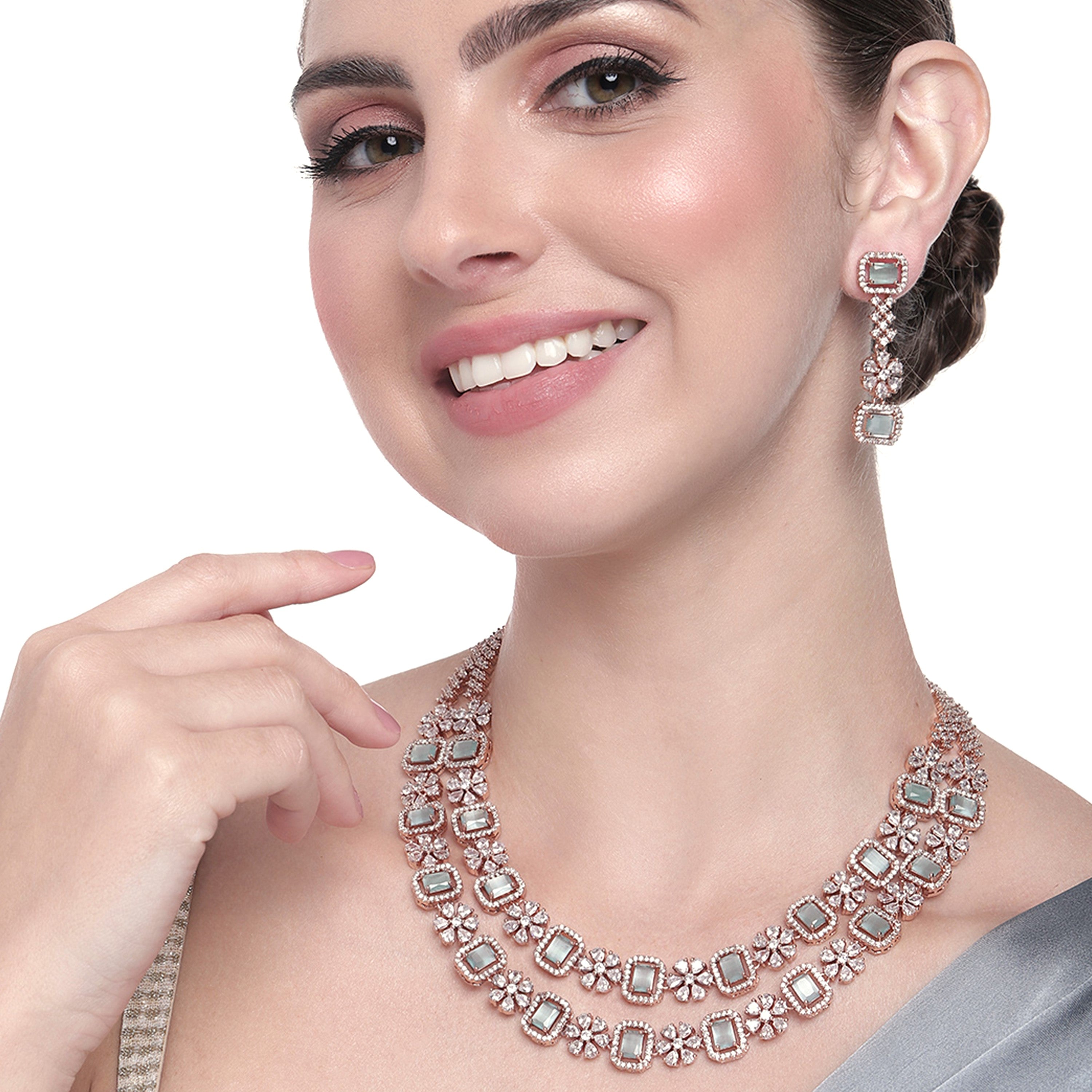 buy-estele-rose-gold-plated-cz-ravishing-necklace-set-with-mint-green