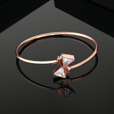 Estele Rose Gold Plated Dazzling Bracelet with Crystals for Women