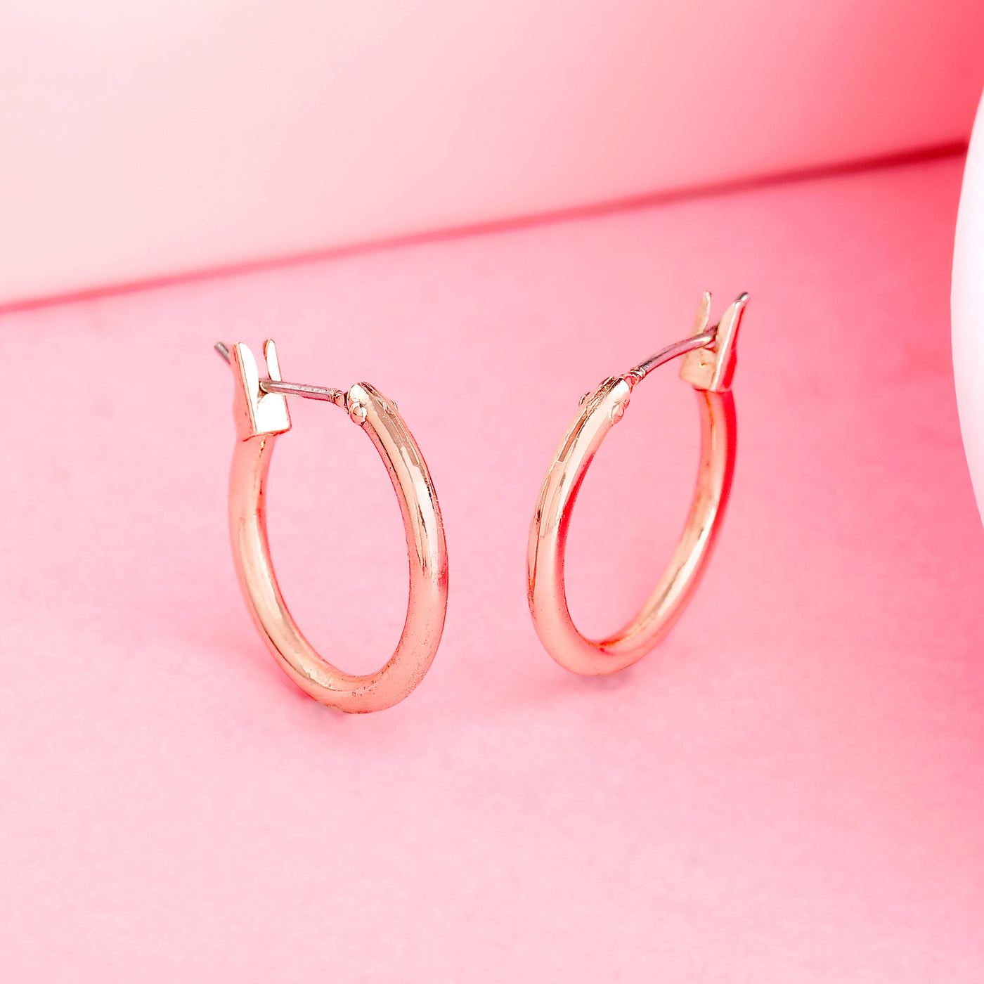Estele Rose Gold Plated Classic Hoop Earrings for Women
