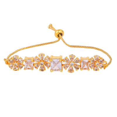 Estele Gold Plated CZ Fascinating Designer Bracelet for Women