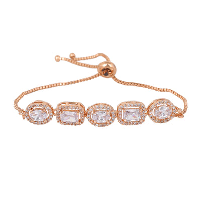Estele Rose Gold Plated CZ Beautiful Designer Bracelet for Women