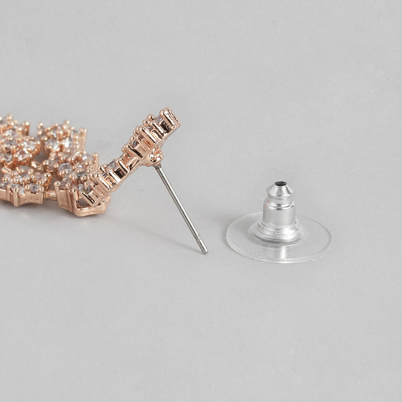Estele Rose Gold Plated CZ Dazzling Necklace Set for Women
