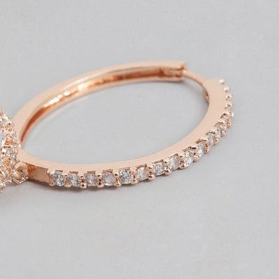 Estele Rose Gold Plated CZ Fascinating Jhumki Earrings for Women
