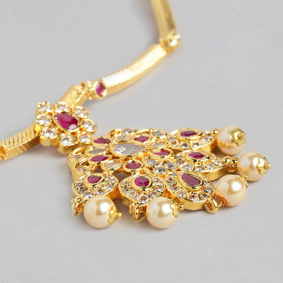 Estele Gold Plated CZ Beautiful Designer Necklace Set for Women