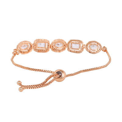 Estele Rose Gold Plated CZ Beautiful Designer Bracelet for Women