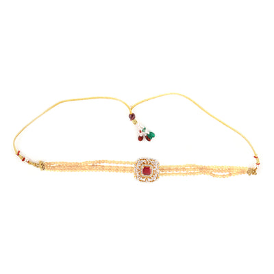 Estele - Ruby Diamond and Pearl Choker Necklace Set