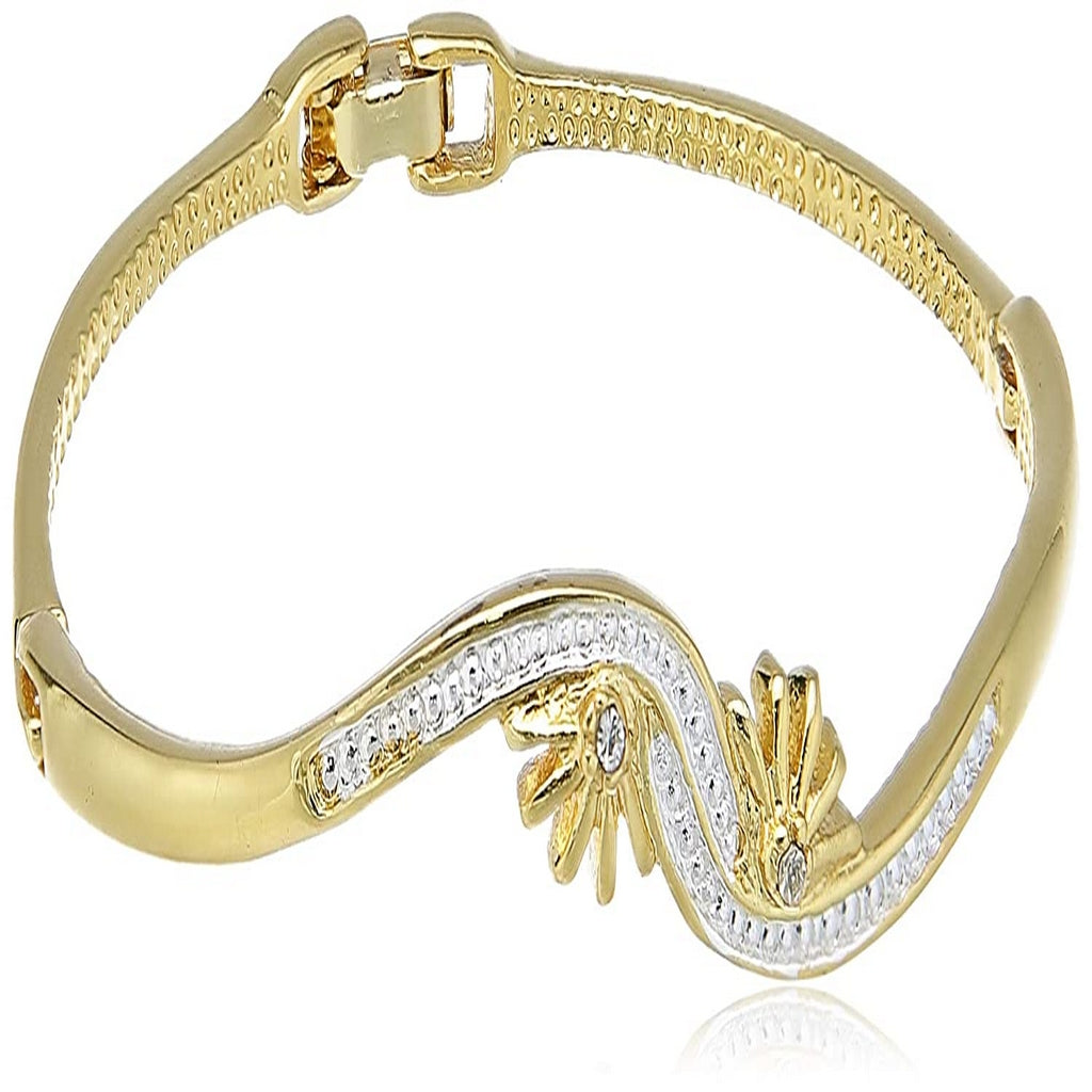 Estele Gold and Silver Plated Sunrise Sunset Cuff Bracelet for women