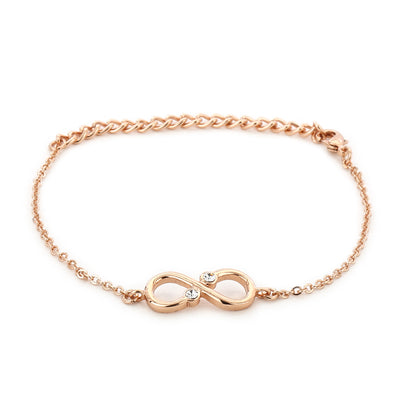 Estele Rose gold plated Infinity Bracelet Using Austrian Crystals for Women