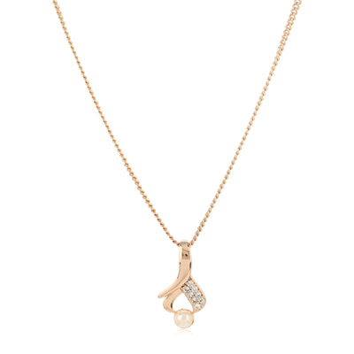 Rose Gold White Ad stone Pendant Set For Girls And Women