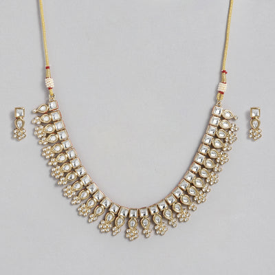 Estele Gold Plated Traditional Kundan Jewellery Set for Women