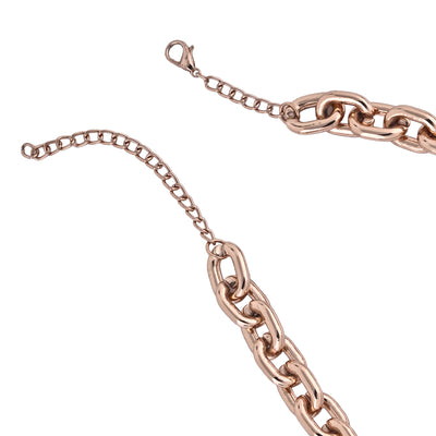 Estele Rose Gold Plated Fashionable Cuban Necklace for Women