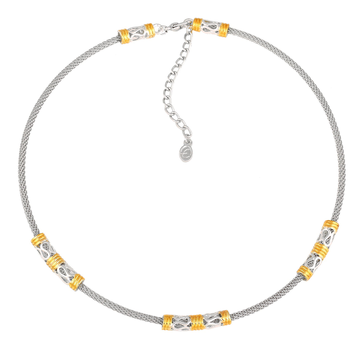 Estele Gold & Rhodium Plated Mesh Designer Necklace for Girls & Women