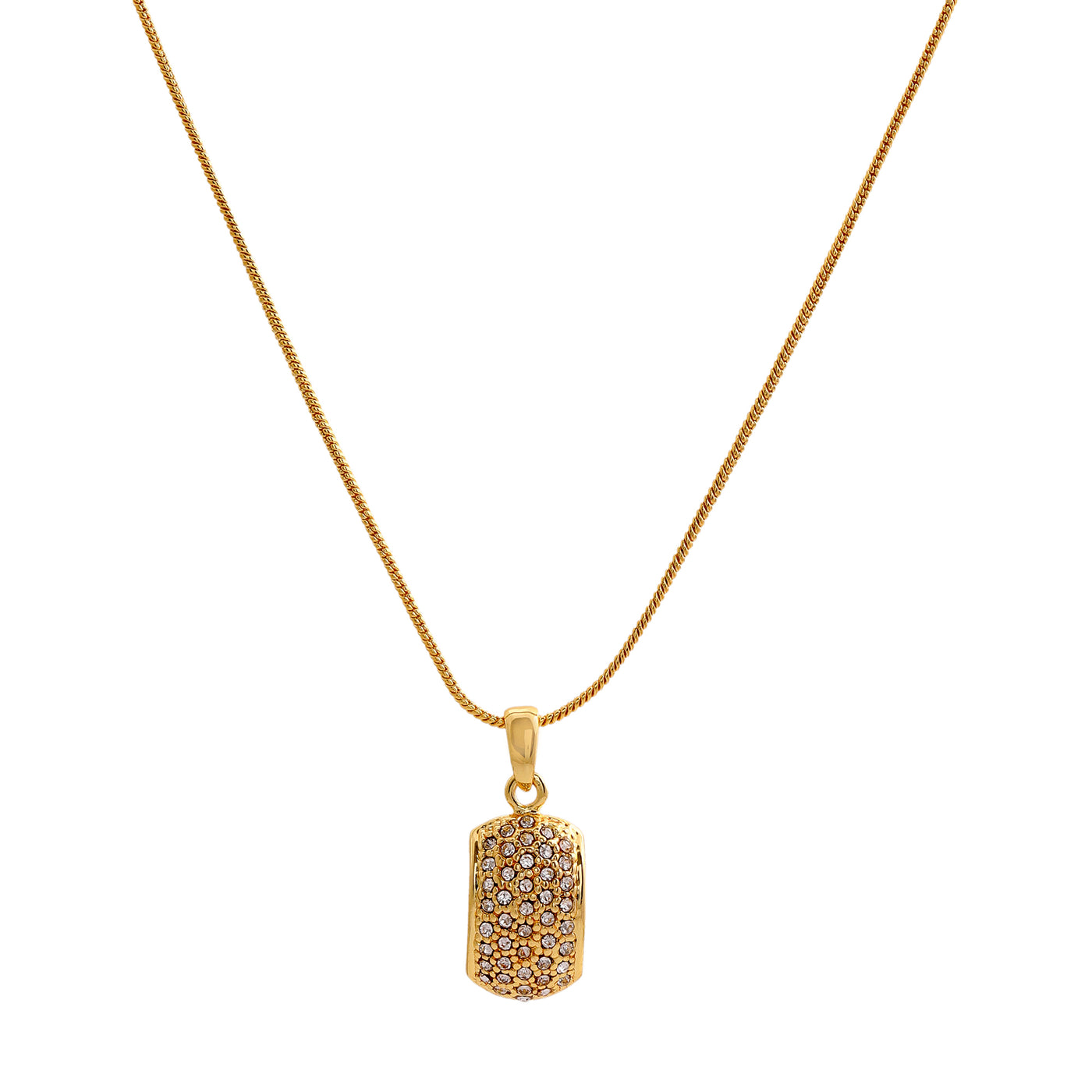 Gold Plated Trendy White Crystal Candy Pendant