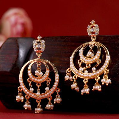 Estele Gold Plated Traditional Circular Designer Earrings For Stylish Women And Girls