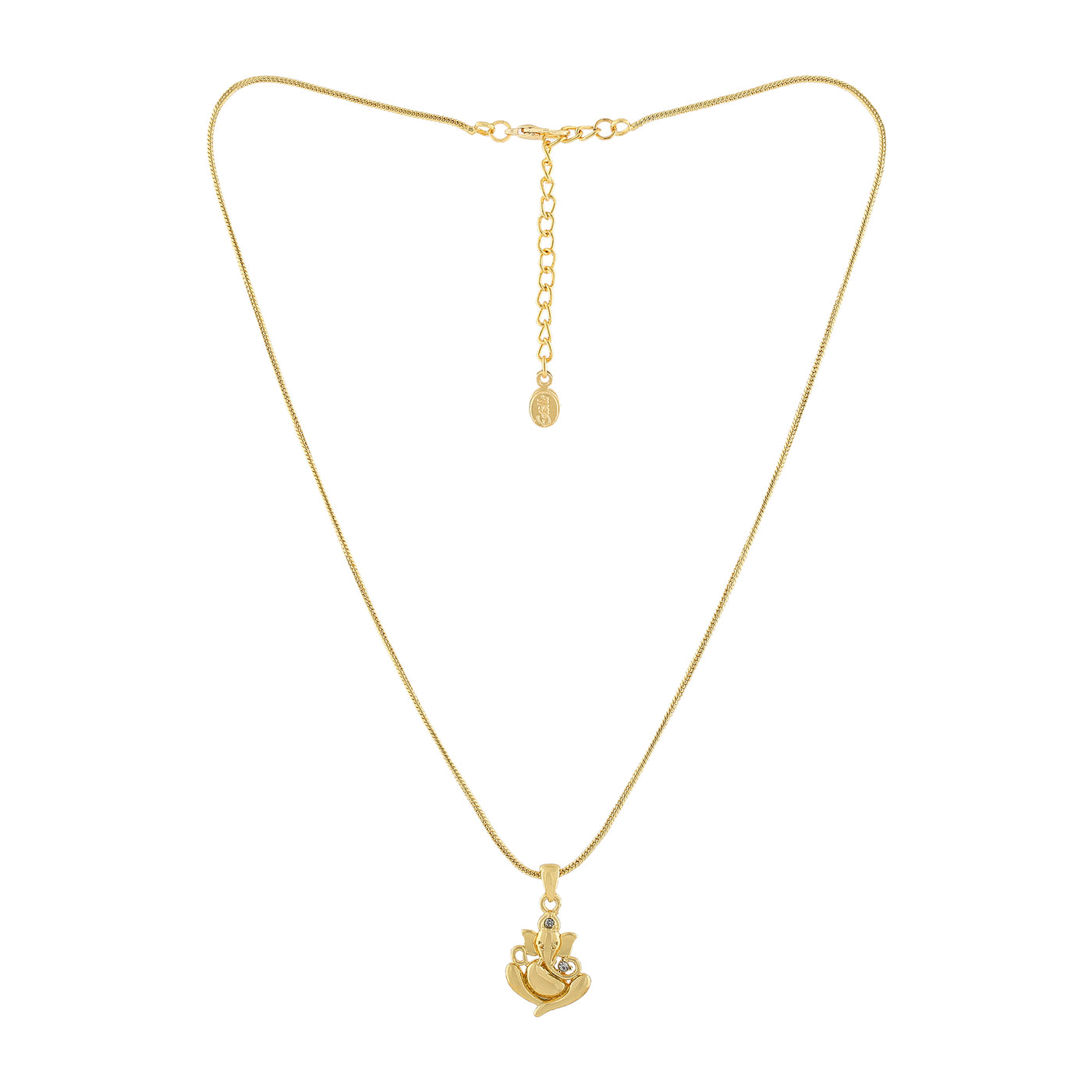 Estele Gold Tone Plated Ganesh Pendant chain
