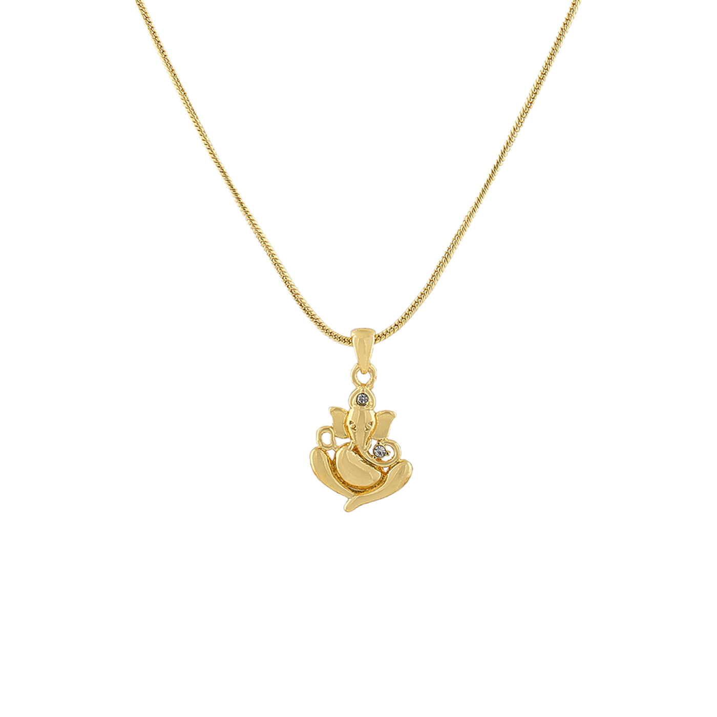 Estele Gold Tone Plated Ganesh Pendant chain