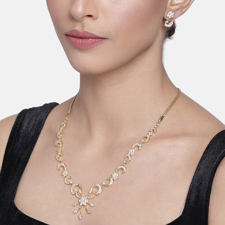 Earring Trendy Gold Necklaces Buy Stylish Gold Plated American