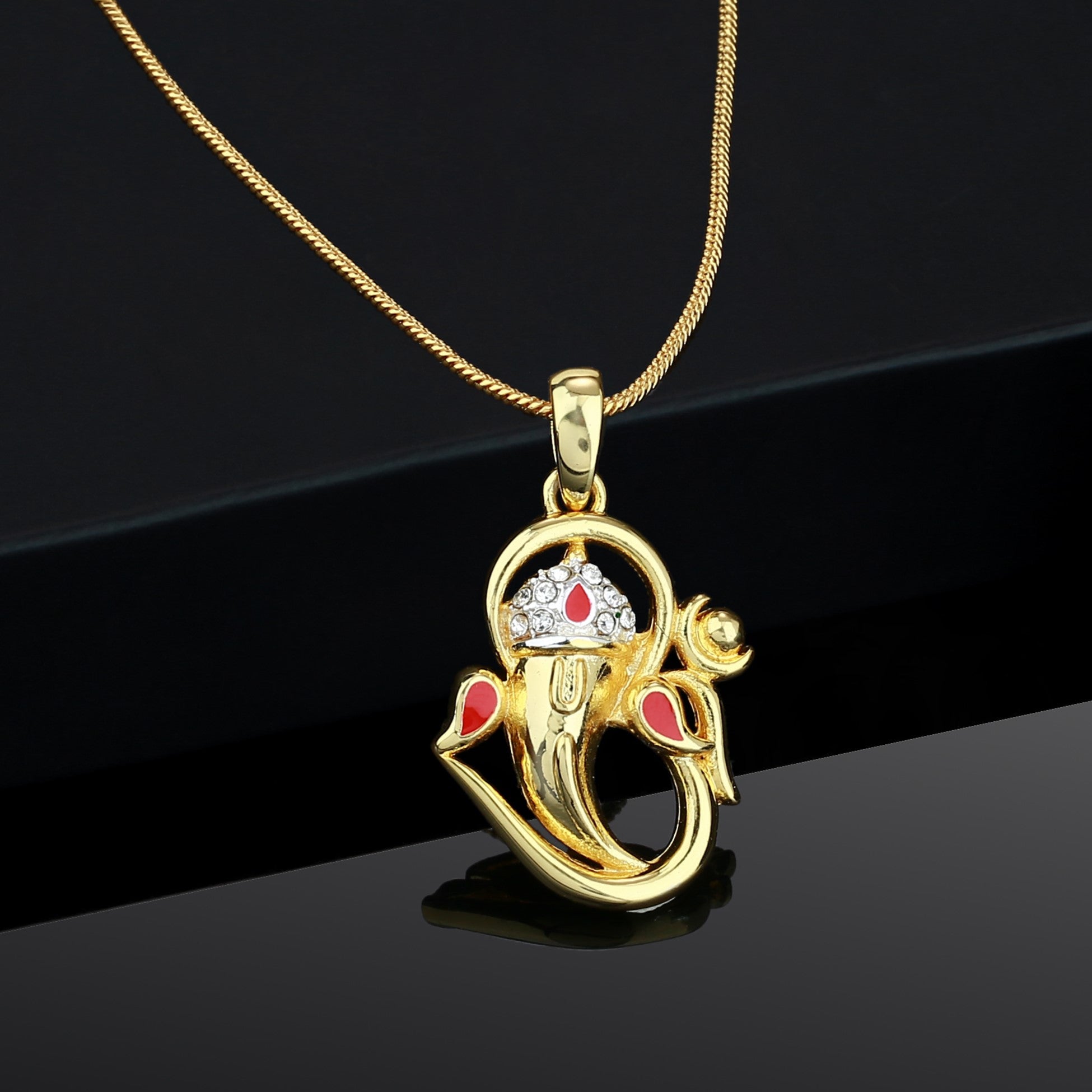 Buy Estele Gold Silver Plated Lord Ganesh Pendant with