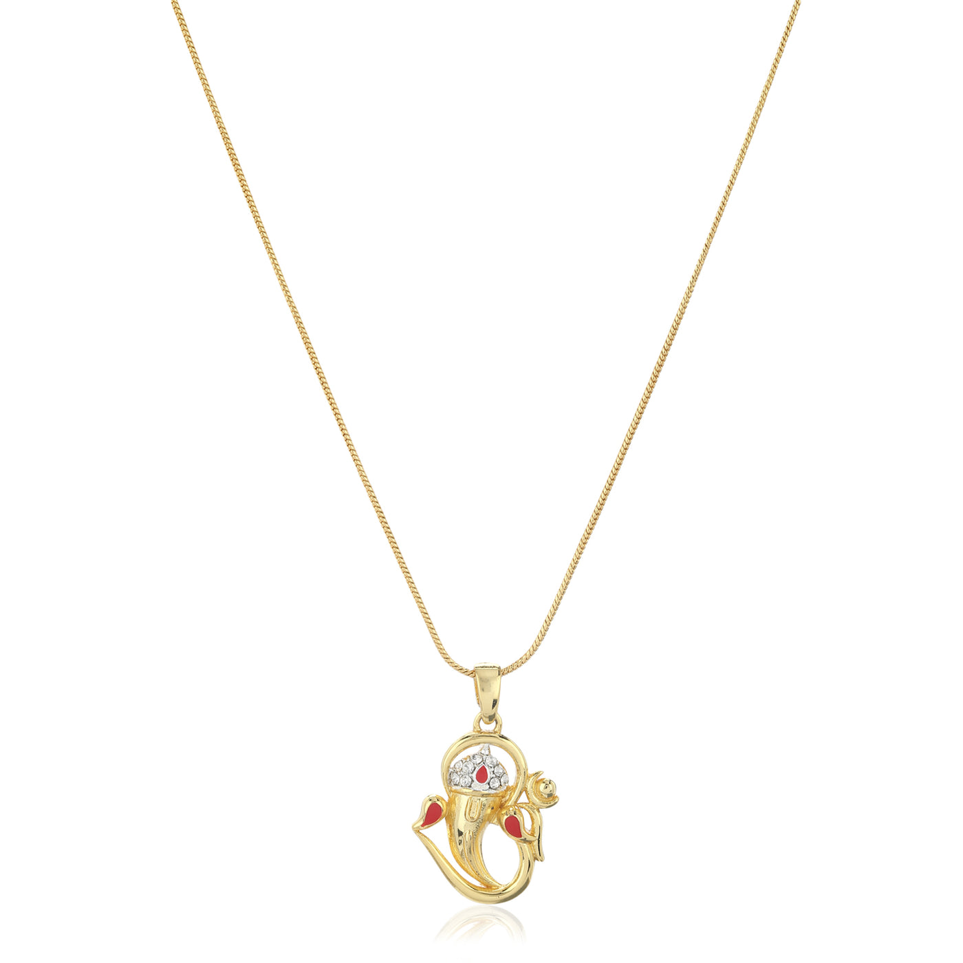 Estele - Gold & Silver Plated Lord Ganesh Pendant with Austrian Crystals for Women / Girls