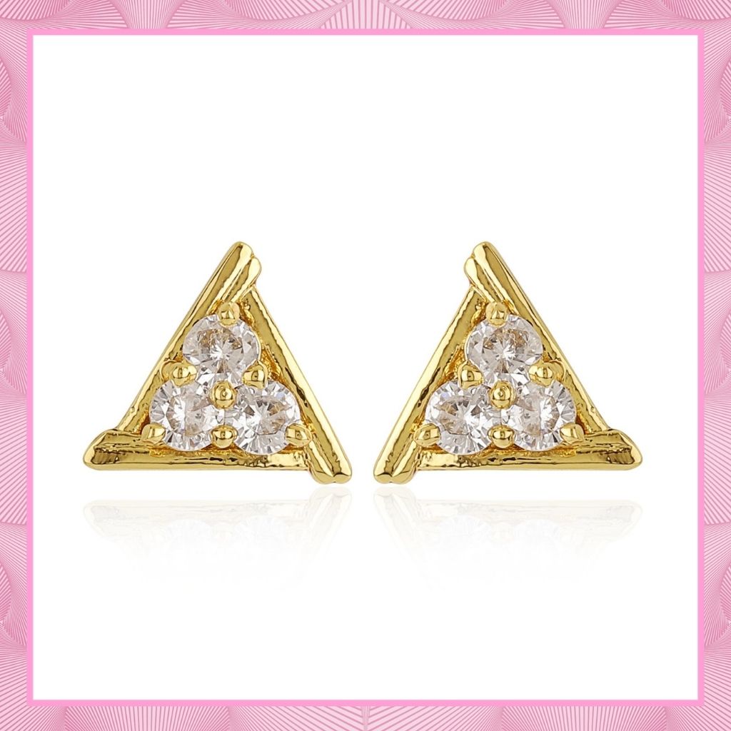 Triangle shaped hot sale earrings gold