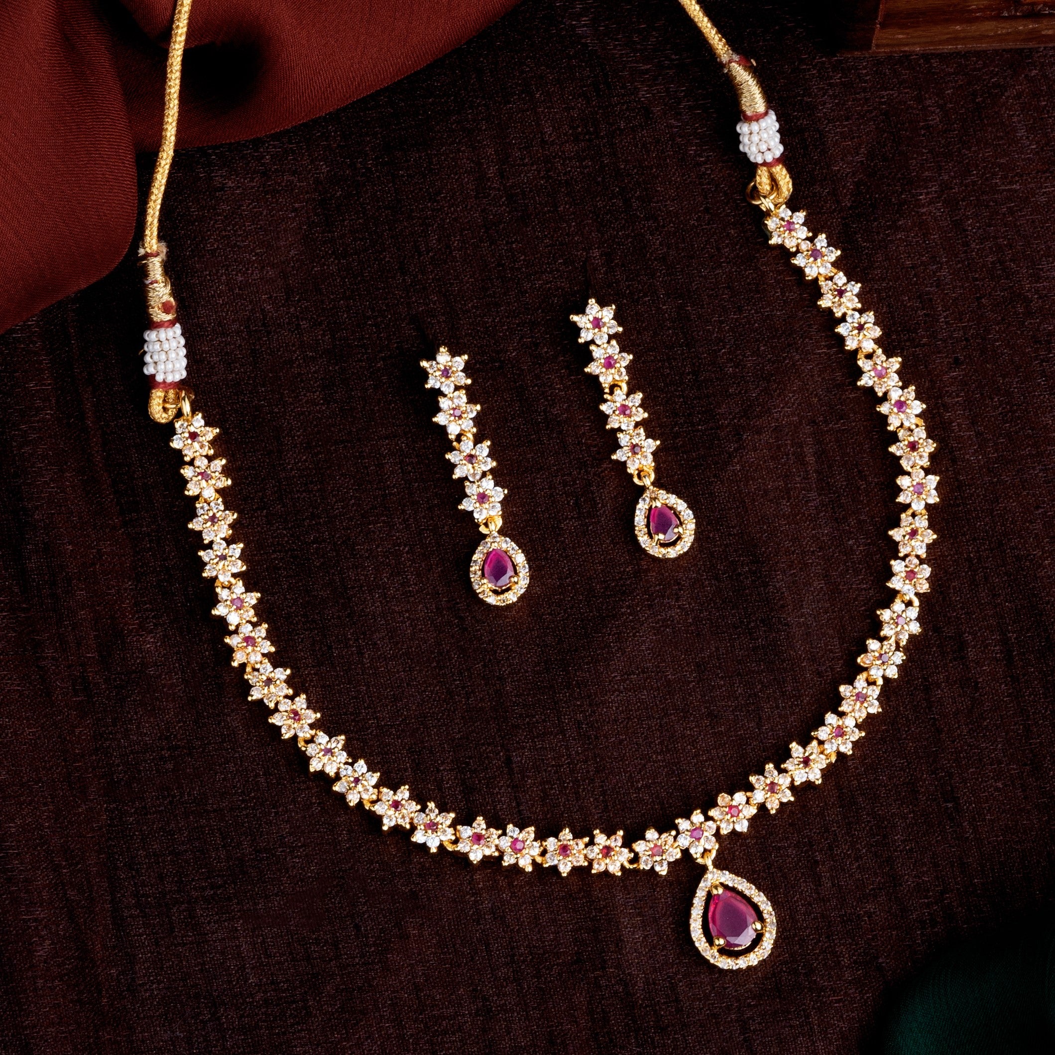 Ruby Necklace Set(WStLNS76)