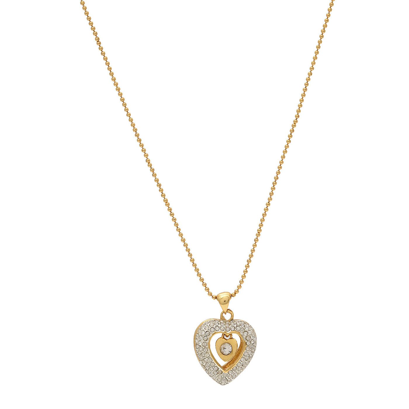 ESTELE - Stylish Gold and Silver plated Dancing Heart Pendant with chain