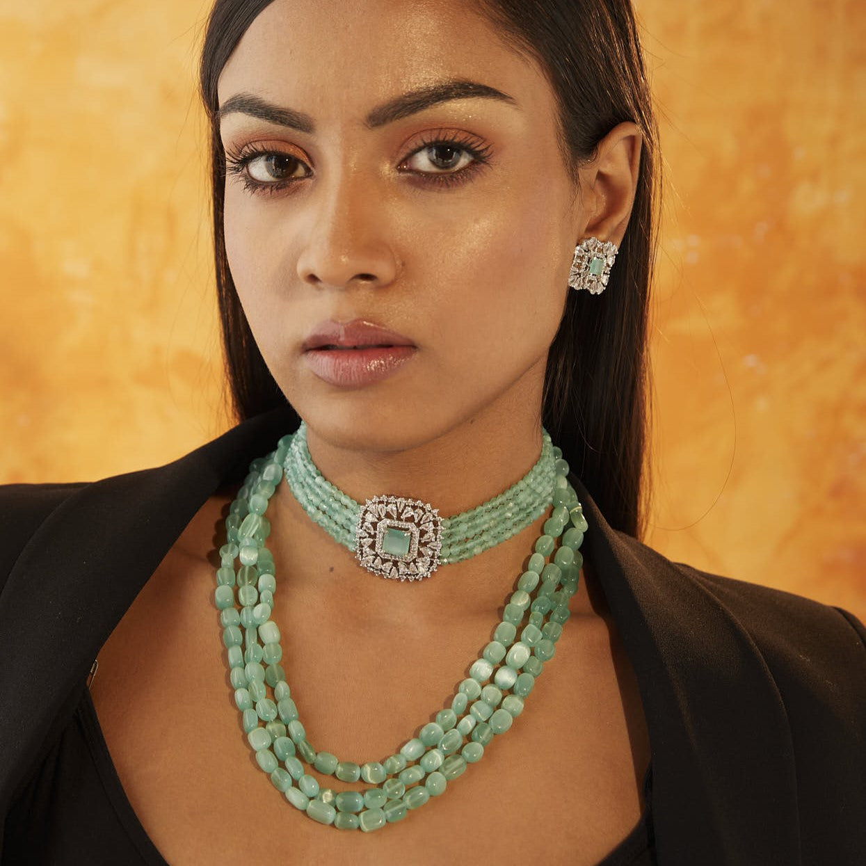 Mint green store choker