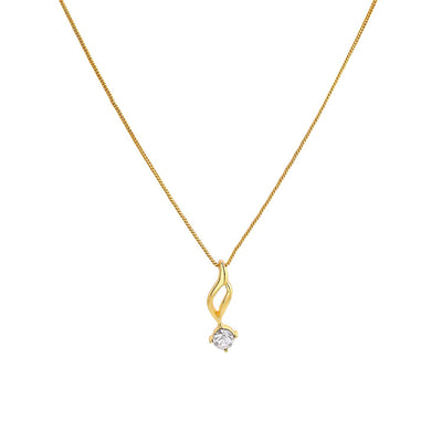 Estele Gold Plated Solitaire Pendant Set with American Diamonds for Women