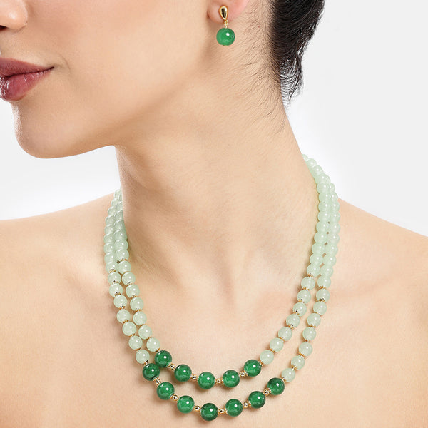 Green Duo Beads Necklace