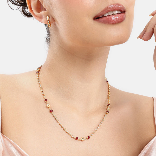 Chic Ruby Beads Necklace