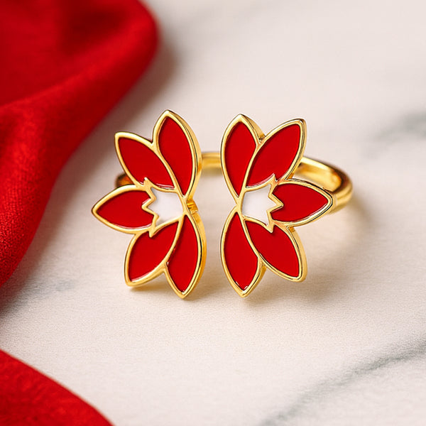 Twin Lotus Adjustable Finger Ring