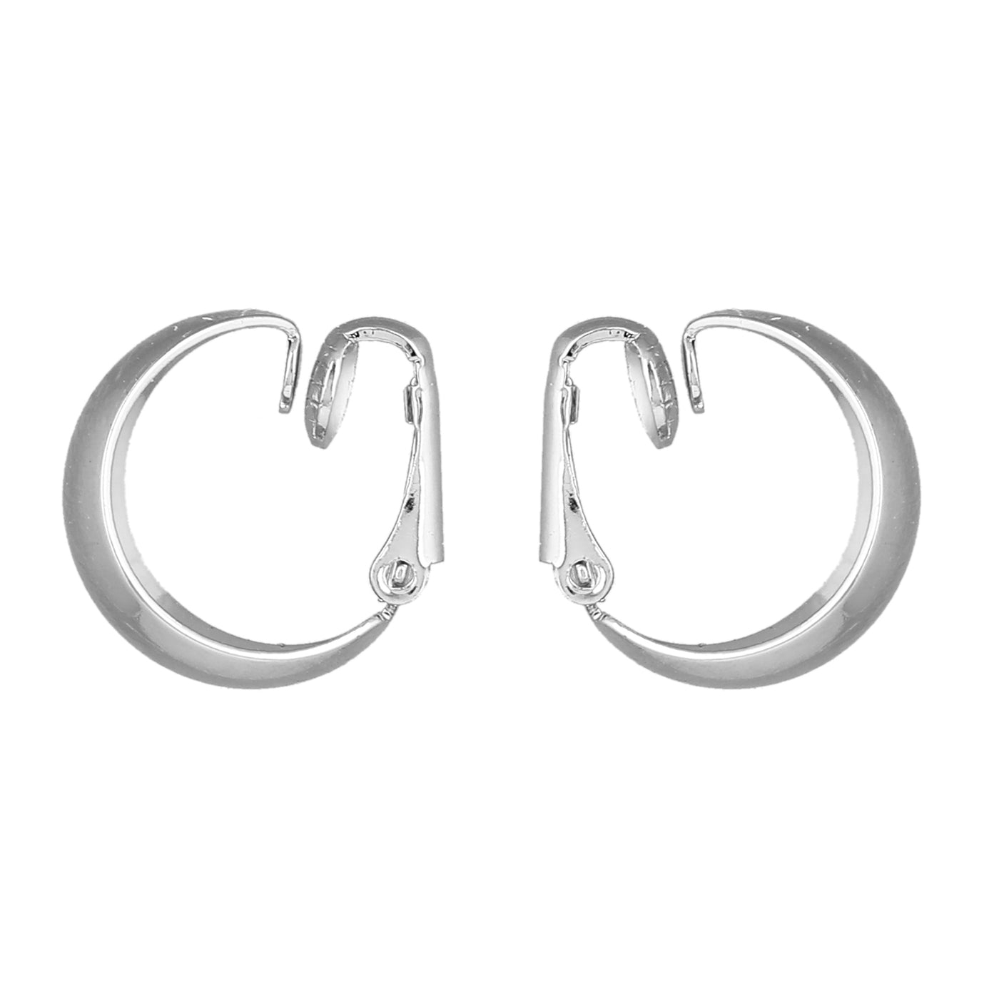 Estele Fashion Earrings for Women and Girls Rhodium Plated Latest Stylish Medium Size Metallic Hoop Earrings Versatile Chic for Women & Girls