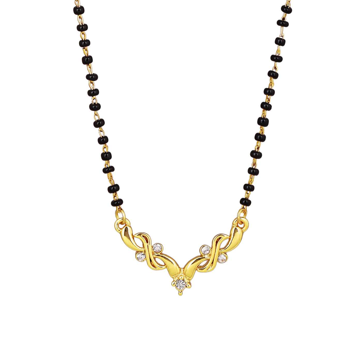 Estele Gold Plated Ravishing Mangalsutra Necklace with Austrian Crystals for Women