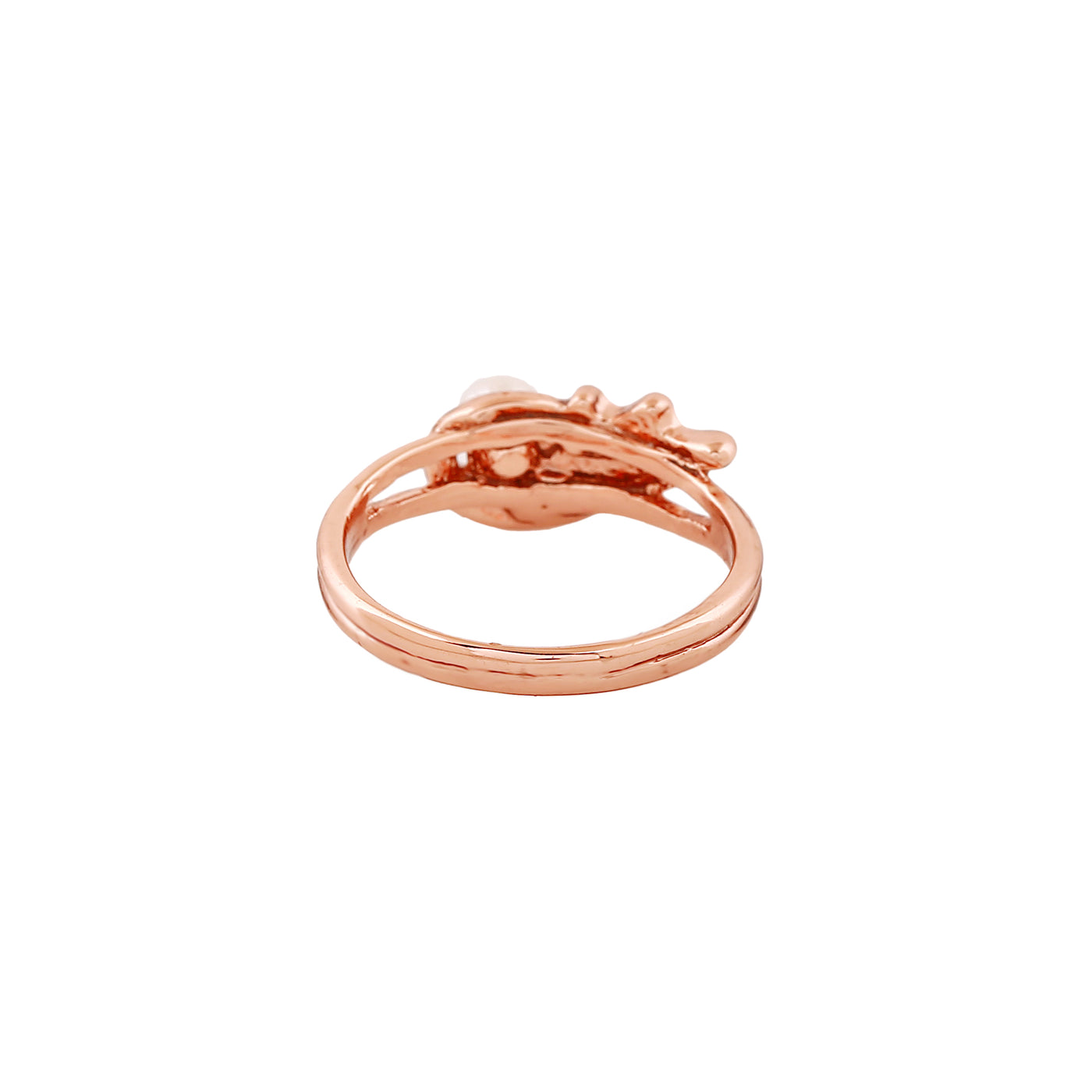 Estele Rose Gold Plated Splendid Finger Ring with Austrian Crystals for Women