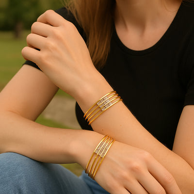 Estele Gold Plated Multi-Line CZ Bangles for Women – Size 2.6 – Lightweight, Modern Design for Festive, Ethnic & Everyday Wear – OSBR-VK11433-26 BANGLE