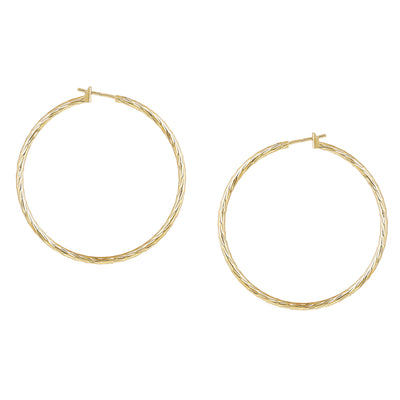 Estele Gold Tone Plated Circular Hoop Earrings for Women