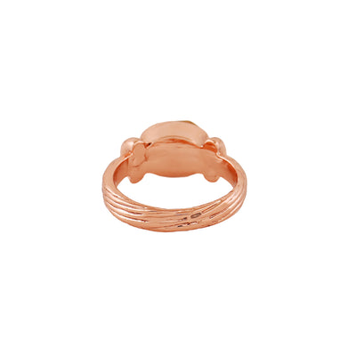Estele Rose Gold Plated Oval Shaped Finger Ring with Austrian Crystals for Women