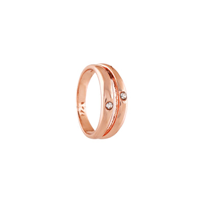 Estele Rose Gold Plated Trendy Finger Ring with Austrian Crystal for Women