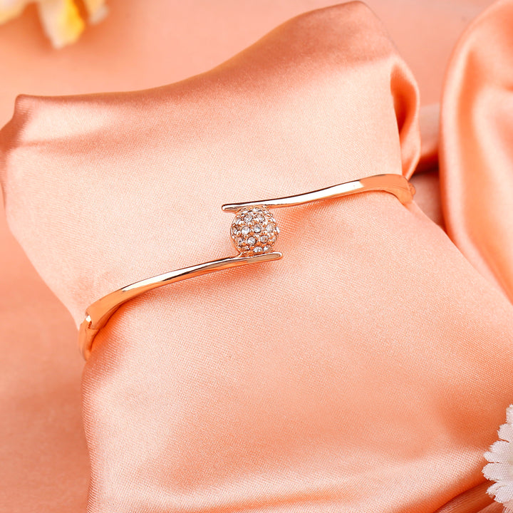 Estele Rose Gold Plated Beautiful Cuff Bracelet with crystals for Women
