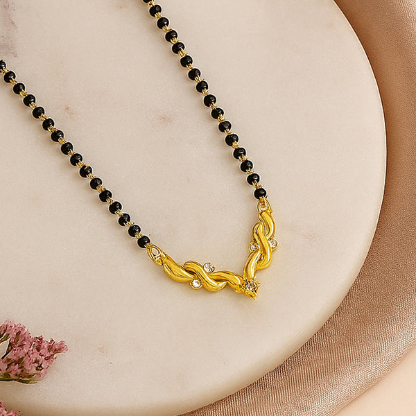 Crystal Mangalsutra Gold Necklace