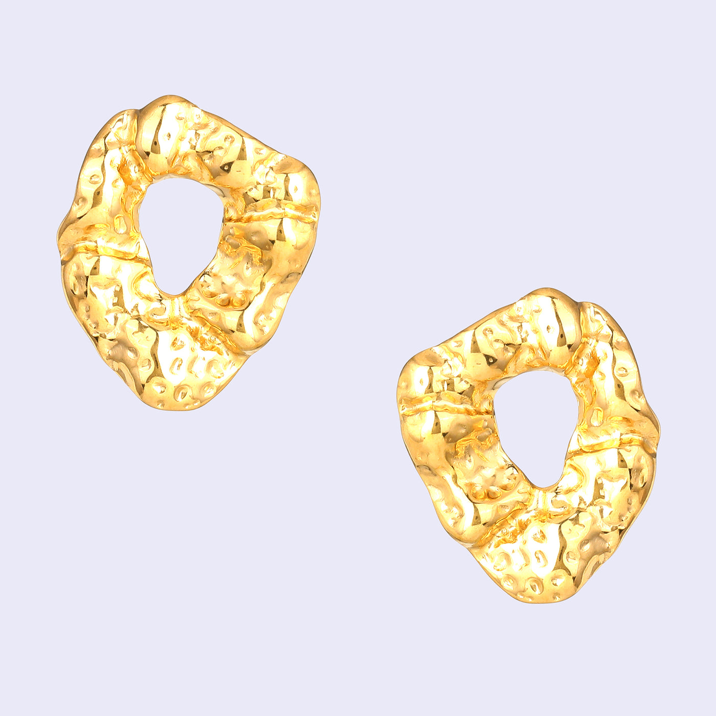 Estele Gold Plated Contemporary Statement Demifine Stud Earrings for Girls and Women