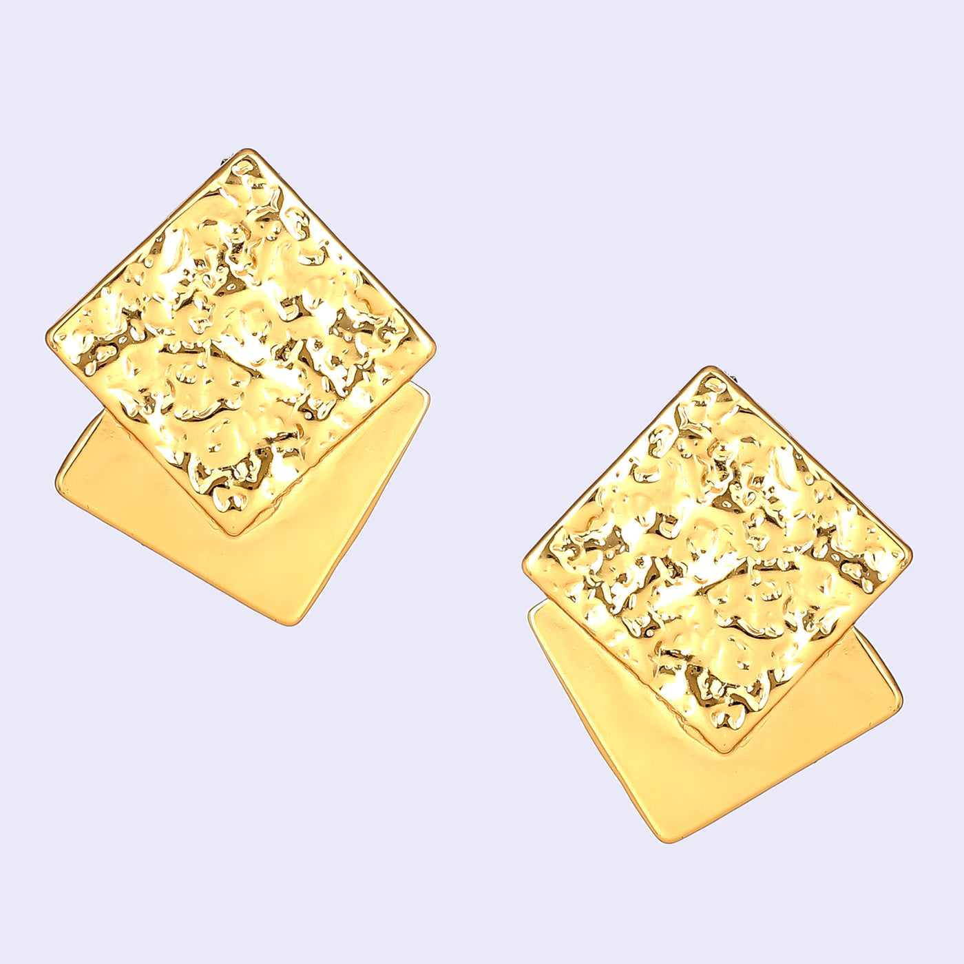 Estele Gold Plated Square Designer Trendy Demifine Stud Earrings for Women