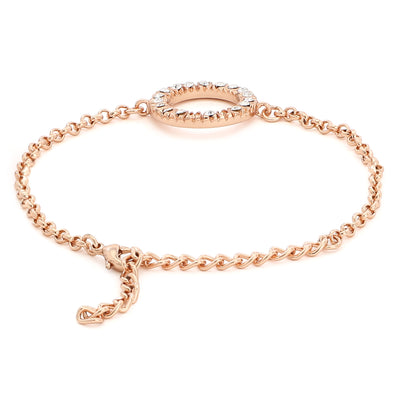 Estele Rose Gold Plated Circle of Life Chain Bracelet for women