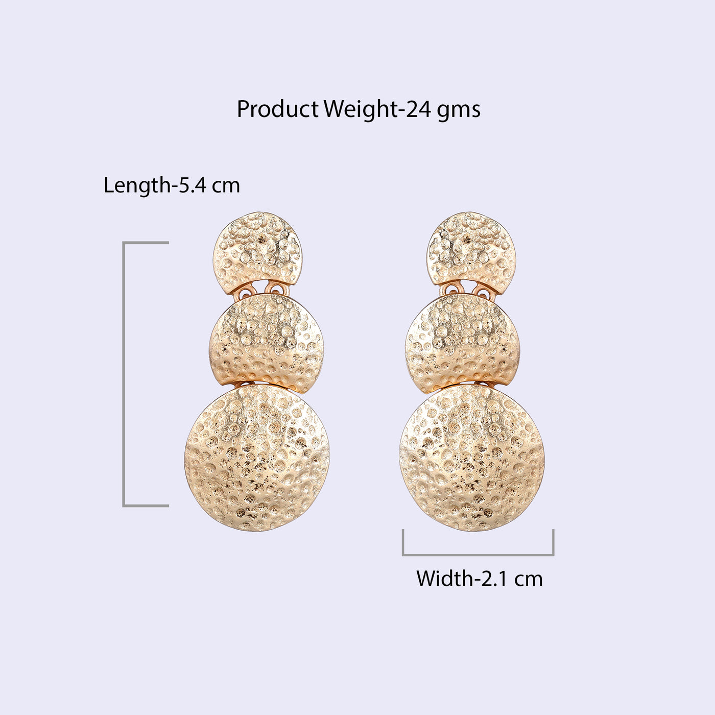 Estele Gold Tone Trendy & Classy Circular Pattern Beaten Gold Drop & Dangle Earrings for Women