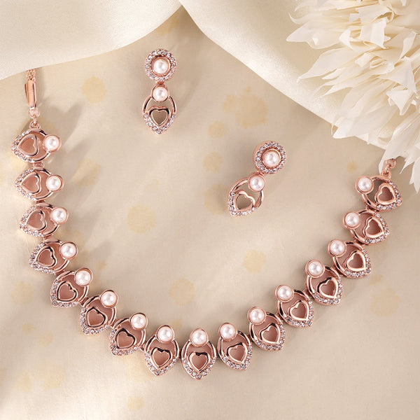 White AD Heart Necklace Set