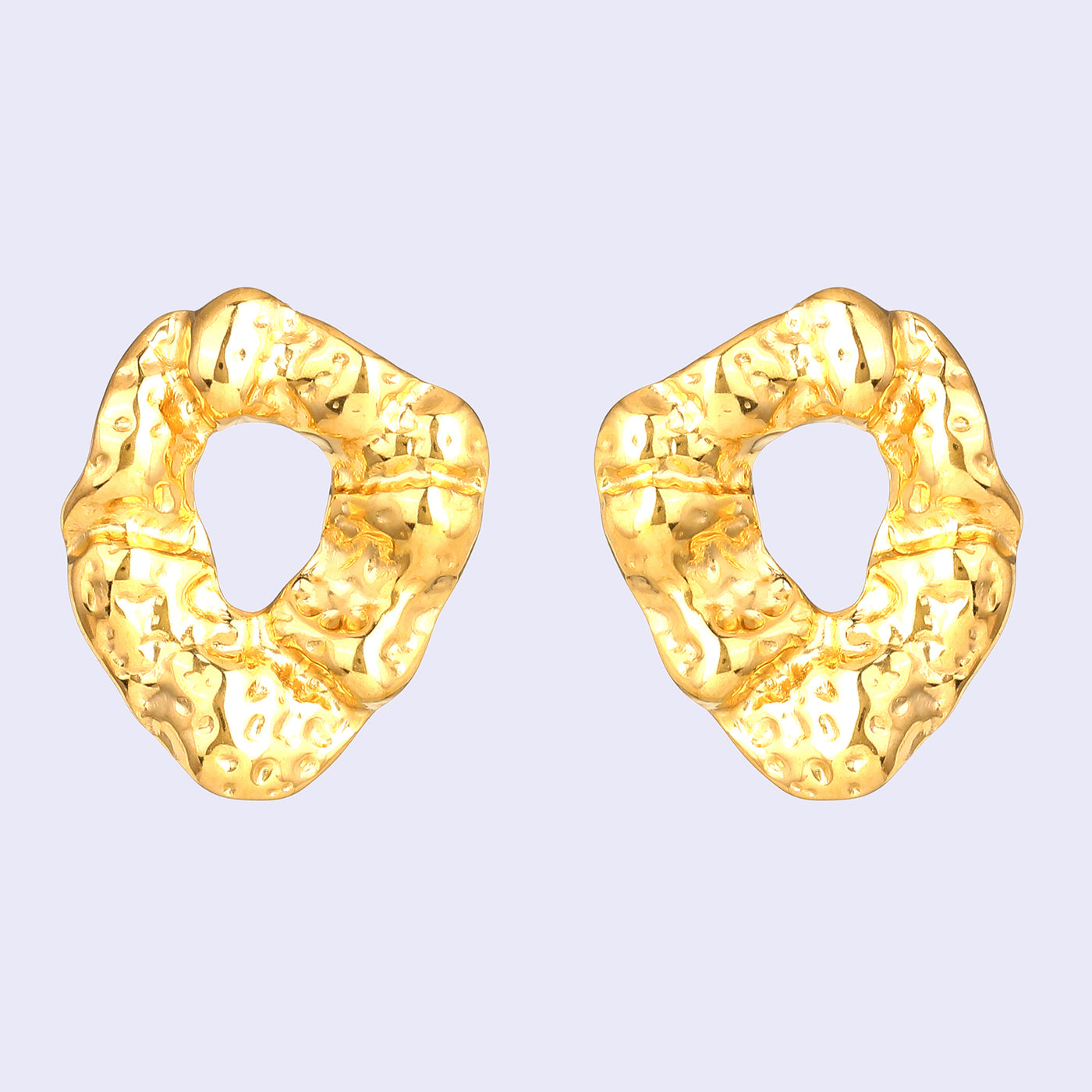 Estele Gold Plated Contemporary Statement Demifine Stud Earrings for Girls and Women