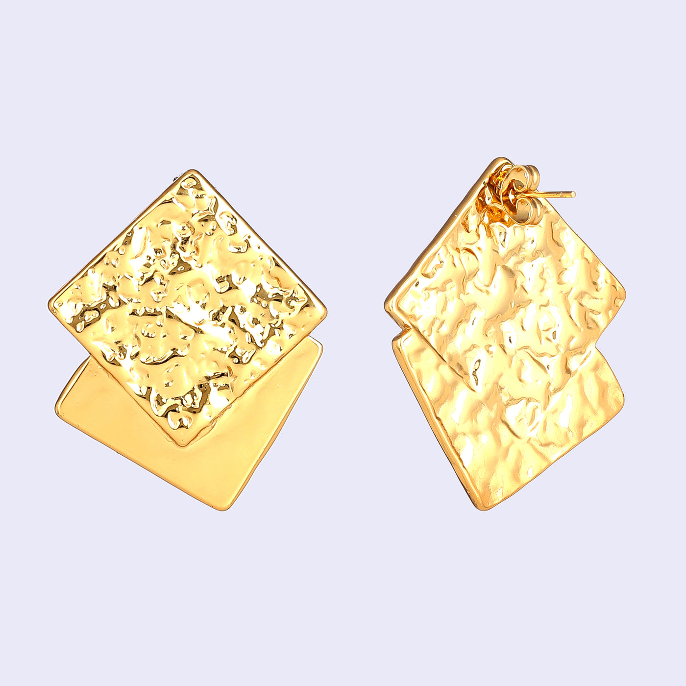 Estele Gold Plated Square Designer Trendy Demifine Stud Earrings for Women