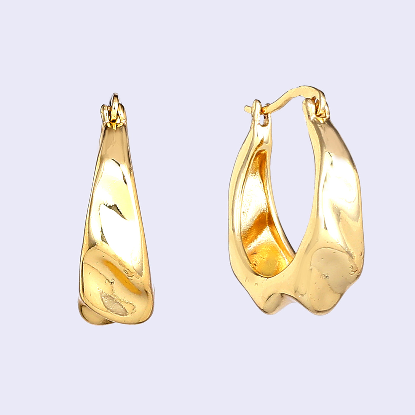 Estele Gold Plated Modern Luxe-Inspired Fancy Demifine Hoop Earrings for Girls and Women