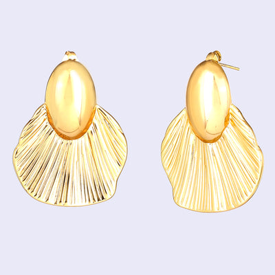 Estele Gold Plated Modern Luxe-Inspired Demifine Stud Earrings for Girls and Women