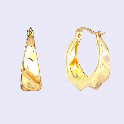 Estele Gold Plated Modern Luxe-Inspired Fancy Demifine Hoop Earrings for Girls and Women